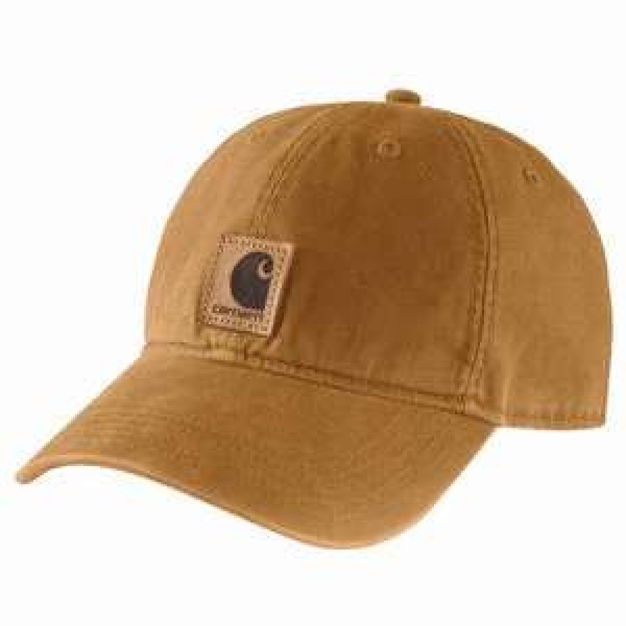 Men : Accessories : Hats & Gloves * | Carhartt' Men'S Adjustable Canvas Cap Carhartt Brown