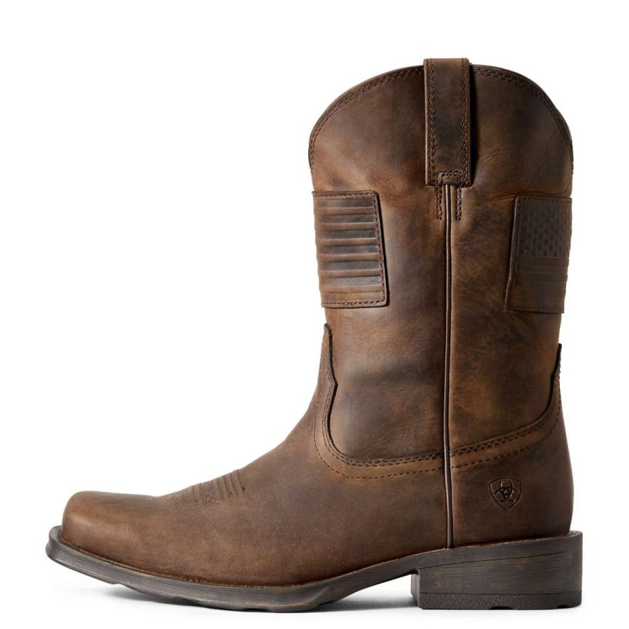 Men : Shoes & Boots : Casual & Dress * | Ariat' Men'S 11 Rambler Patriot Square Toe Brown