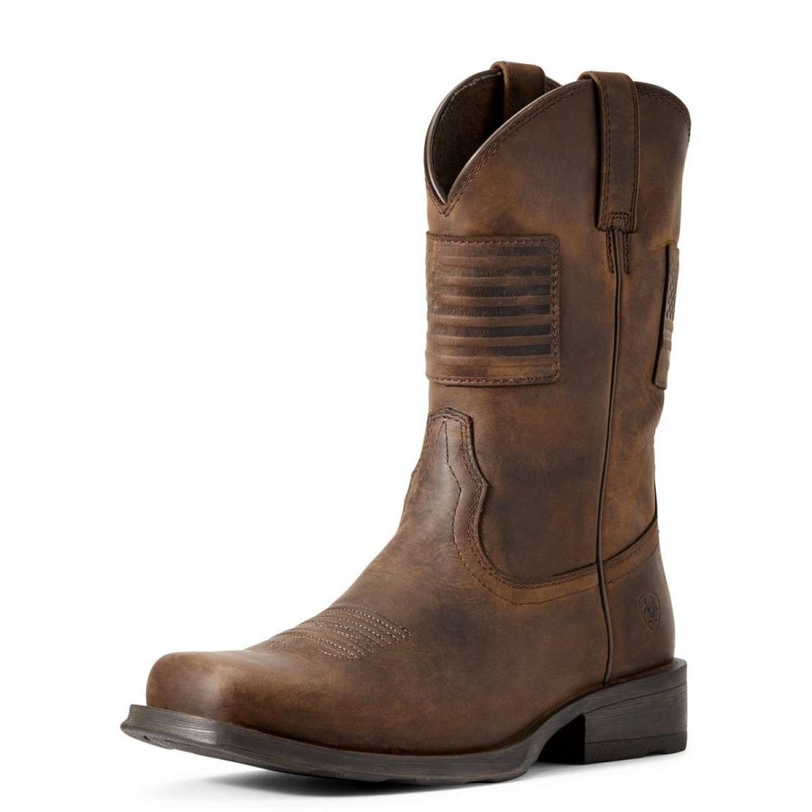 Men : Shoes & Boots : Casual & Dress * | Ariat' Men'S 11 Rambler Patriot Square Toe Brown