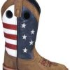 Kids : Girls : Shoes & Boots * | Smoky Mountain Boots 'Smoky Mountain' Children'S Stars & Stripes Square Toe Vintage Brown