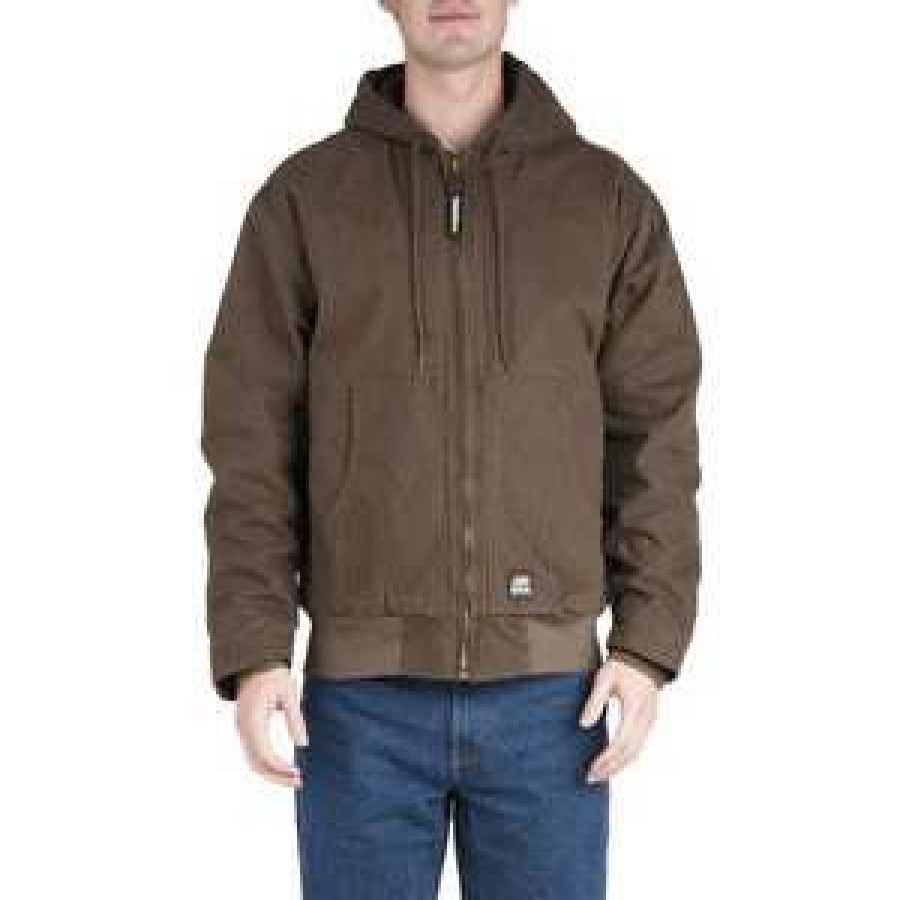 Men : Clothing : Outerwear * | Berne' Men'S Flex180 Washed Hooded Jacket Bark