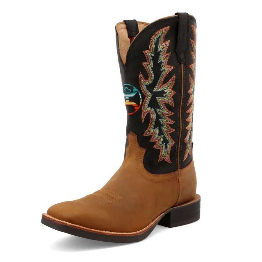 Men : Shoes & Boots : Casual & Dress * | Twisted X Boots 'Twisted X' Men'S 12 Hooey Western Square Toe Peanut / Black