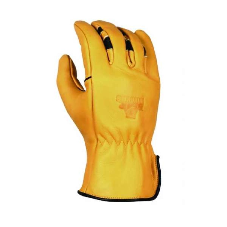 Men : Accessories : Hats & Gloves * | Bear Knuckles Llc 'Bear Knuckles' Double Wedge Heavy Duty Cowhide Driver Glove Yellow