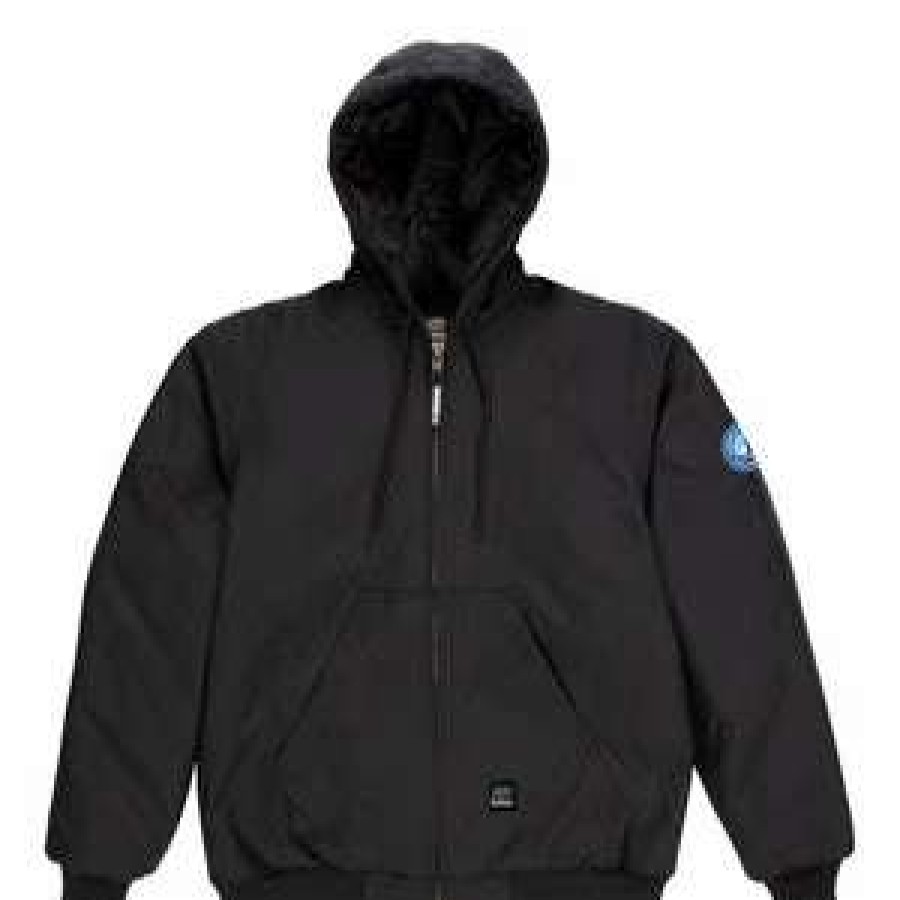 Men : Clothing : Outerwear * | Berne' Men'S Icecap Arctic Insulated Wp Hooded Jacket Black