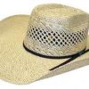 Men : Accessories : Hats & Gloves * | M&F Western Products, Inc 'Twister' Twisted Weave Western Hat Ivory / Tan