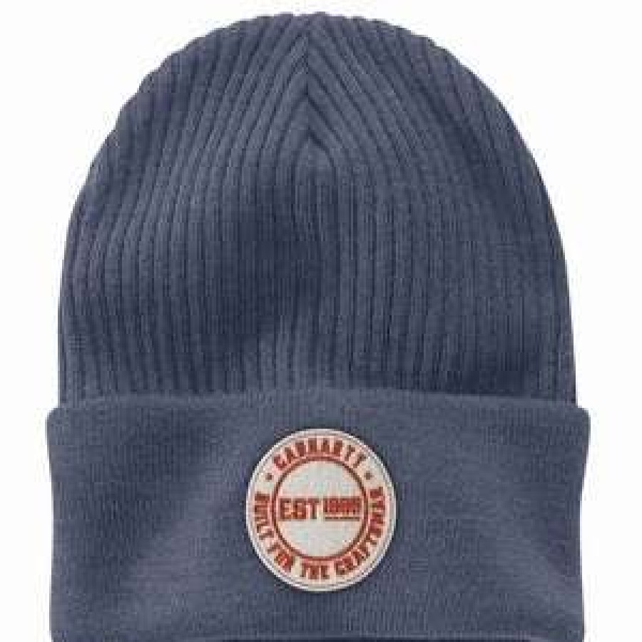 Men : Accessories : Hats & Gloves * | Carhartt' Knit Cuffed Craftsman Patch Beanie Folkstone Grey