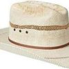 Men : Accessories : Hats & Gloves * | M&F Western Products, Inc 'Ariat' Western Bangora Straw Hat White