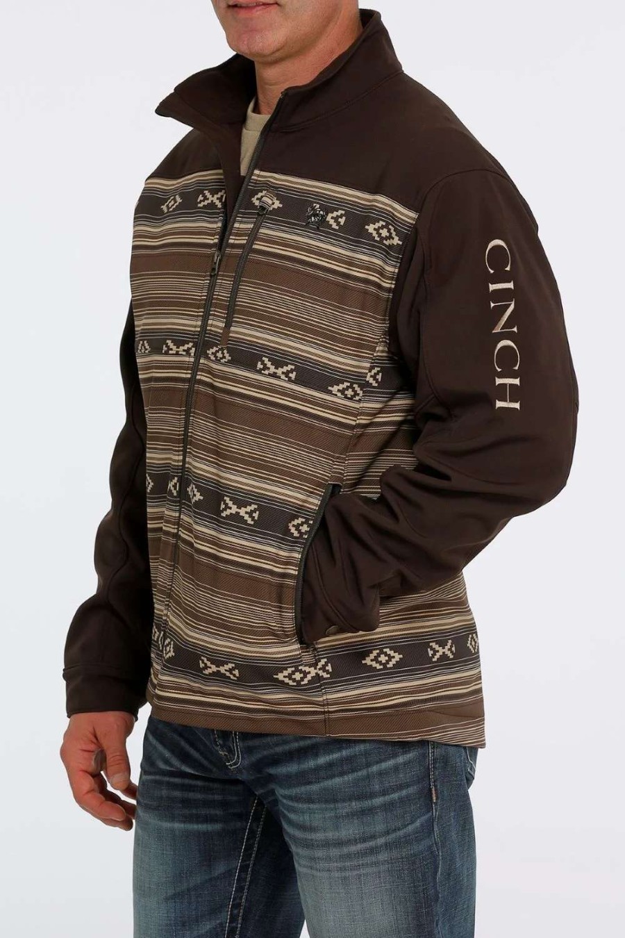 Men : Clothing : Outerwear * | Cinch' Men'S Bonded Jacket Brown Aztec