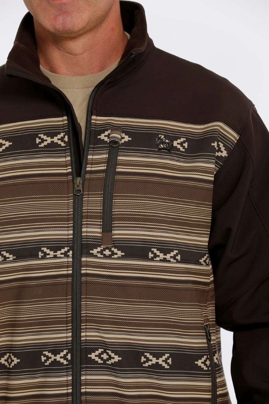 Men : Clothing : Outerwear * | Cinch' Men'S Bonded Jacket Brown Aztec