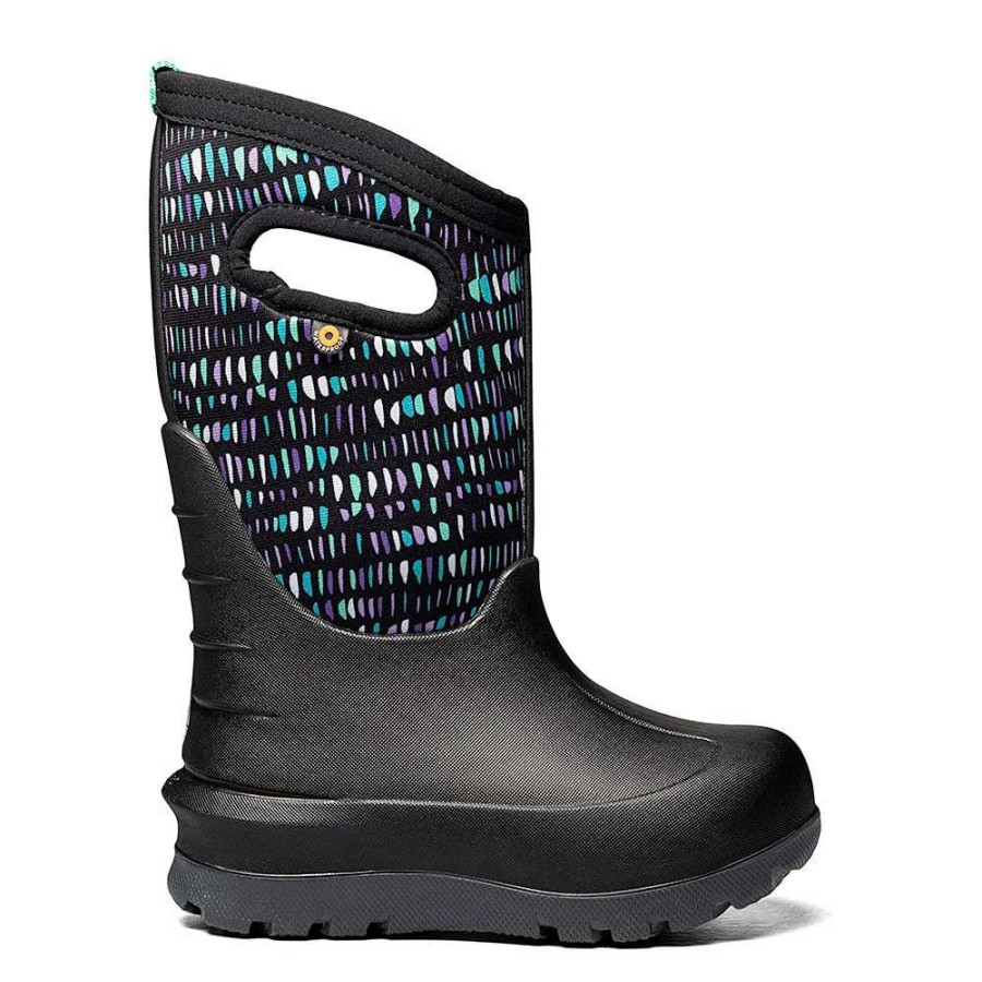 Kids : Girls : Shoes & Boots * | Bogs' Kids' Neo Classic Twinkle Insulated Wp Winter Black Multi