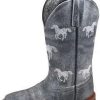 Kids : Girls : Shoes & Boots * | Smoky Mountain Boots 'Smoky Mountain' Youth Western Square Toe Grey