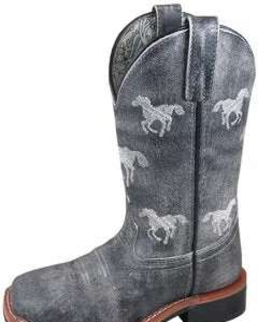 Kids : Girls : Shoes & Boots * | Smoky Mountain Boots 'Smoky Mountain' Youth Western Square Toe Grey