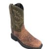 Kids : Girls : Shoes & Boots * | Old West' Children'S Western Broad Square Toe Brown / Green