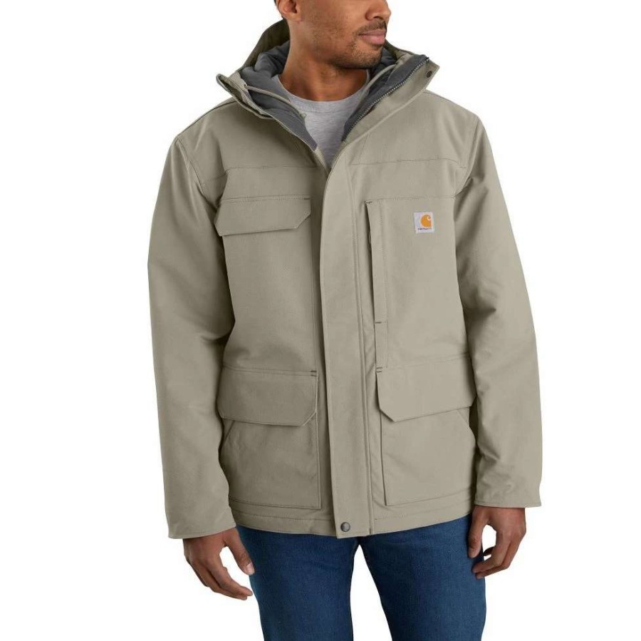 Men : Clothing : Outerwear * | Carhartt' Men'S Super Dux Relaxed Fit Insulated Traditional Coat-Level 4 Extreme Warmth Rating Greige