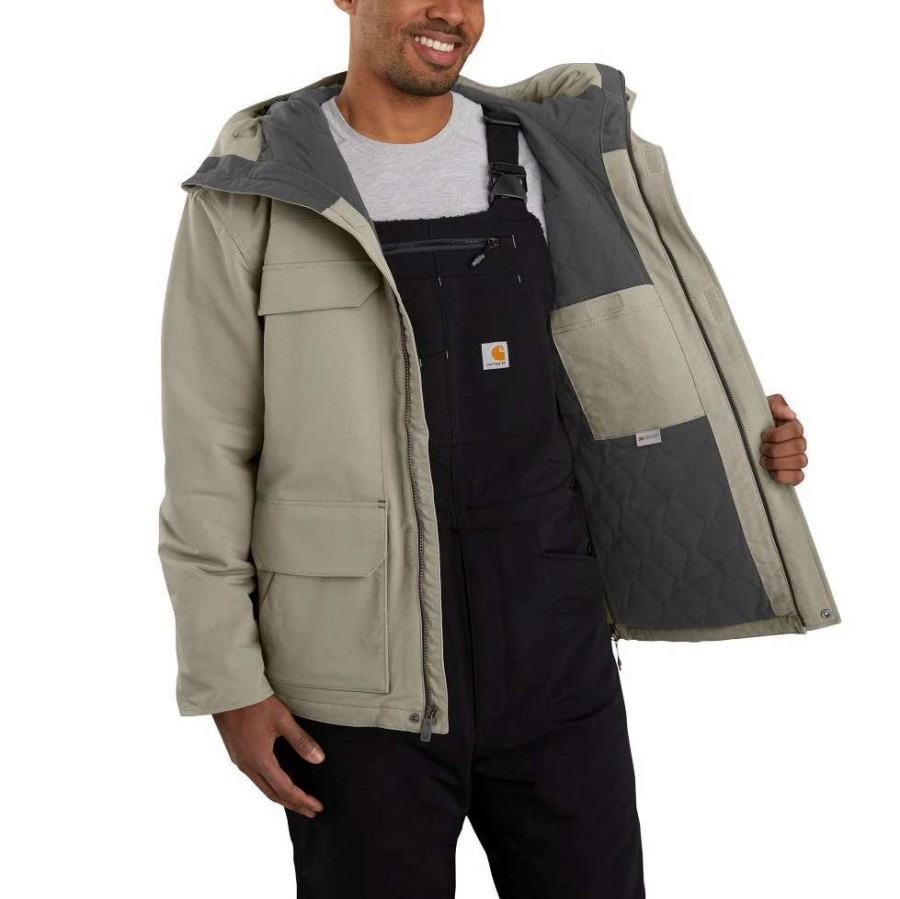 Men : Clothing : Outerwear * | Carhartt' Men'S Super Dux Relaxed Fit Insulated Traditional Coat-Level 4 Extreme Warmth Rating Greige