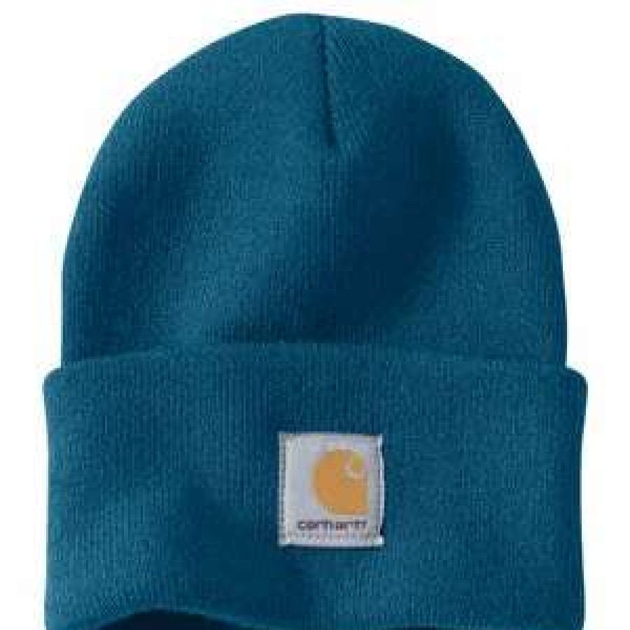 Men : Accessories : Hats & Gloves * | Carhartt' Acrylic Knit Watch Hat Ocean Blue