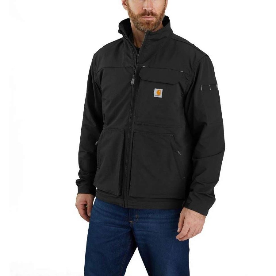 Men : Clothing : Outerwear * | Carhartt' Men'S Super Dux Relaxed Fit Lightweight Mock Neck Jacket-Level 1 Warm Rating Black