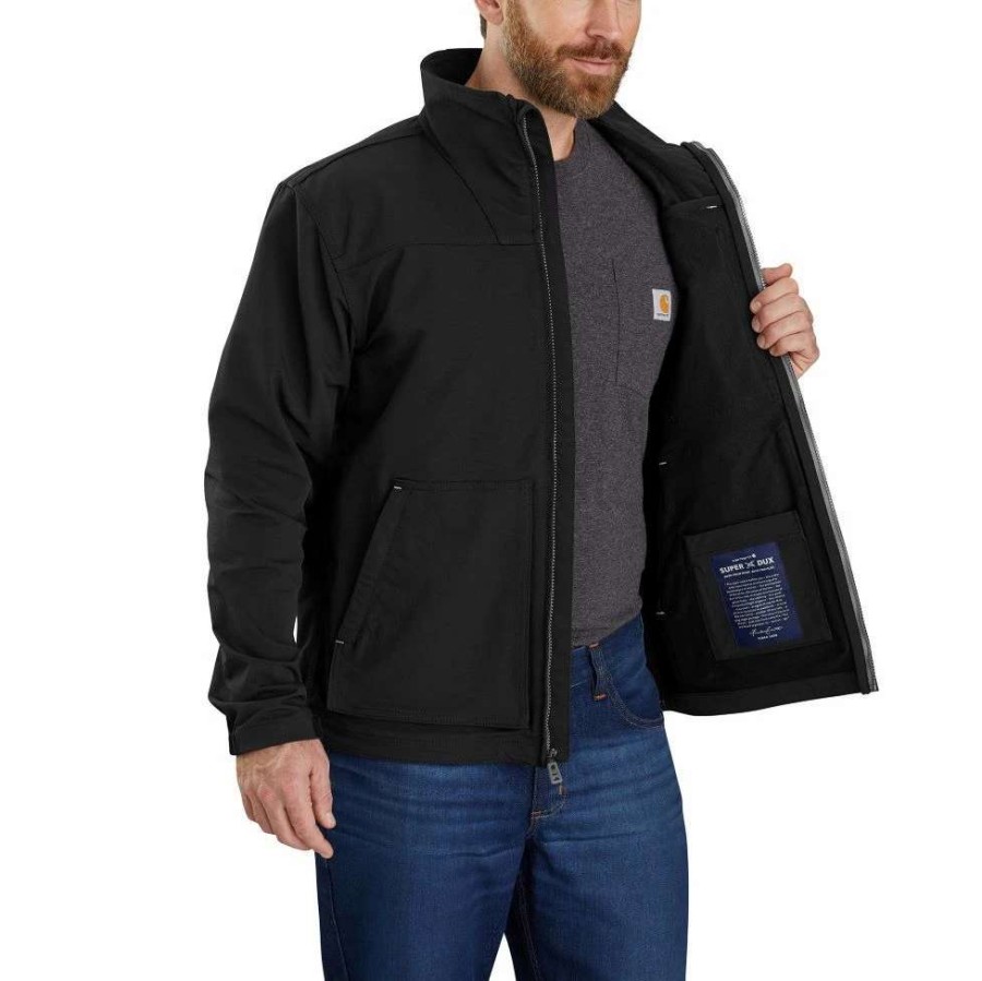 Men : Clothing : Outerwear * | Carhartt' Men'S Super Dux Relaxed Fit Lightweight Mock Neck Jacket-Level 1 Warm Rating Black