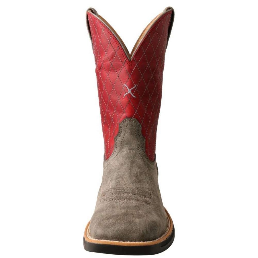 Men : Shoes & Boots : Casual & Dress * | Twisted X Boots 'Twisted X' Men'S 11 Tech-X Cellstretch Western Square Toe Grey / Red