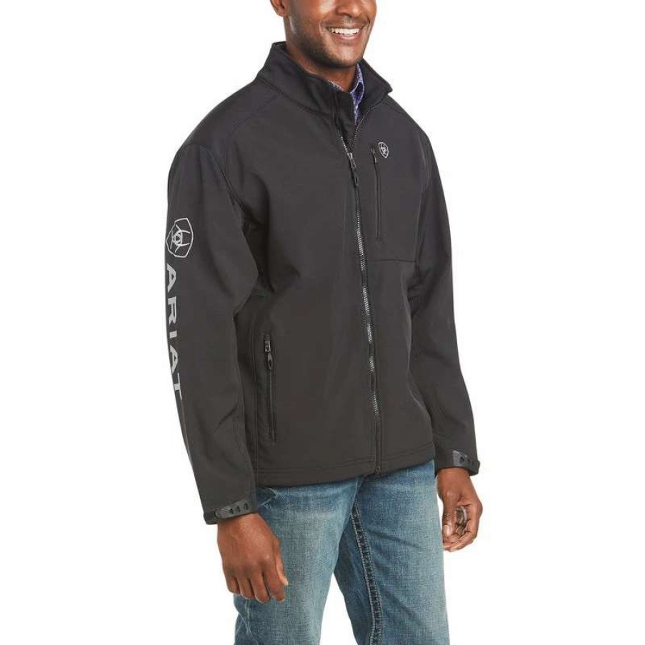 Men : Clothing : Outerwear * | Ariat' Men'S Logo 2.0 Softshell Jacket Black