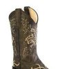 Kids : Girls : Shoes & Boots * | Old West' Child'S Western Corona Embroidered Square Toe Charcoal