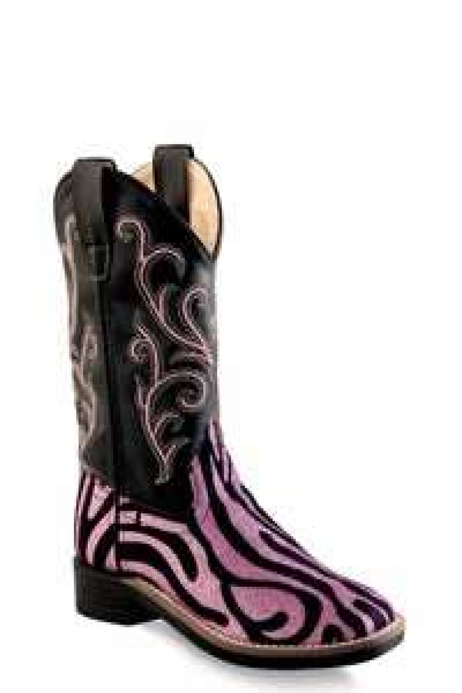 Kids : Girls : Shoes & Boots * | Old West' Child'S 9 Western Square Toe Black / Pink