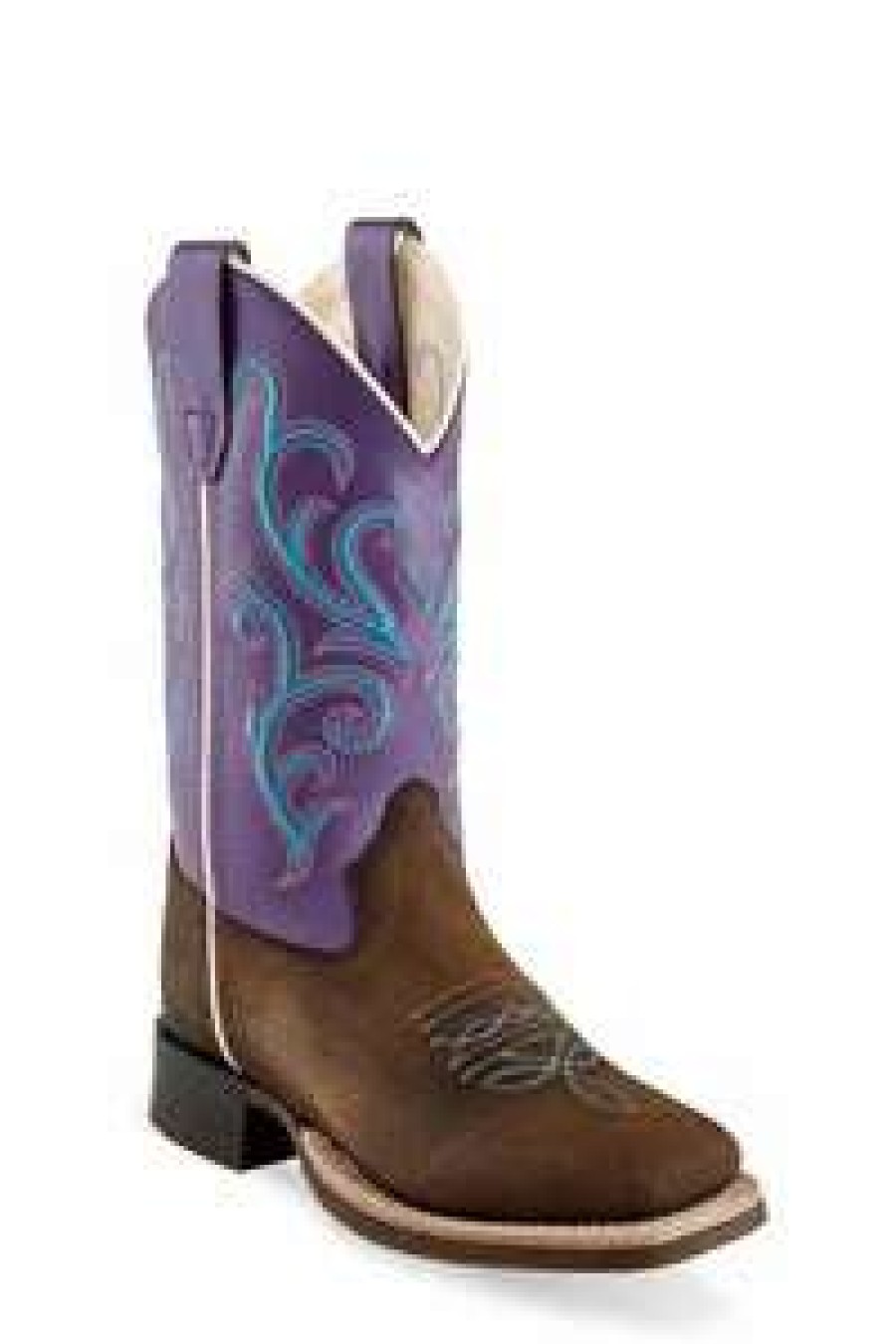 Kids : Girls : Shoes & Boots * | Old West' Youth 10.5 Girls' Purple Western Brown / Purple