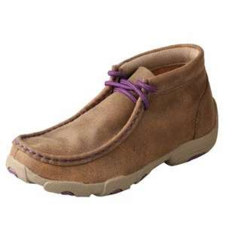 Kids : Girls : Shoes & Boots * | Twisted X Boots 'Twisted X' Kids' Driving Moccasin Bomber / Purple