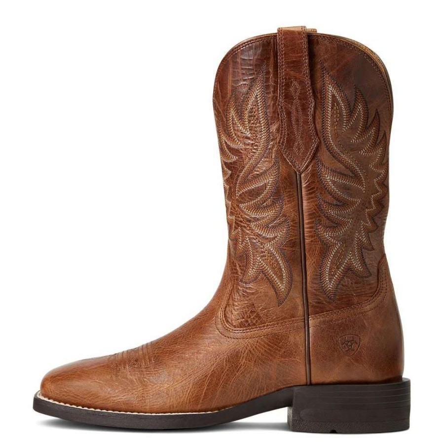 Men : Shoes & Boots : Casual & Dress * | Ariat' Men'S 10.5 Brander Western Square Toe Dark Tan