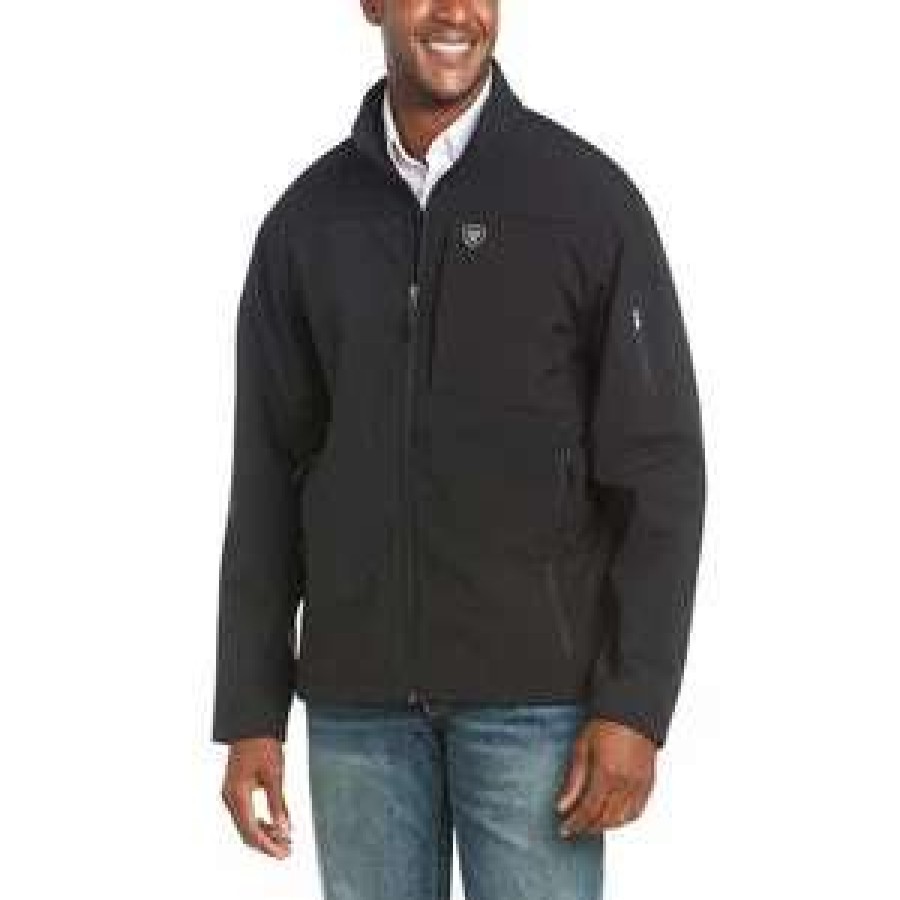 Men : Clothing : Outerwear * | Ariat' Men'S Vernon 2.0 Softshell Jacket Black