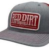 Men : Accessories : Hats & Gloves * | Red Dirt Hat Company 'Red Dirt Hat' Tag Patch Hat Heather Grey / Red