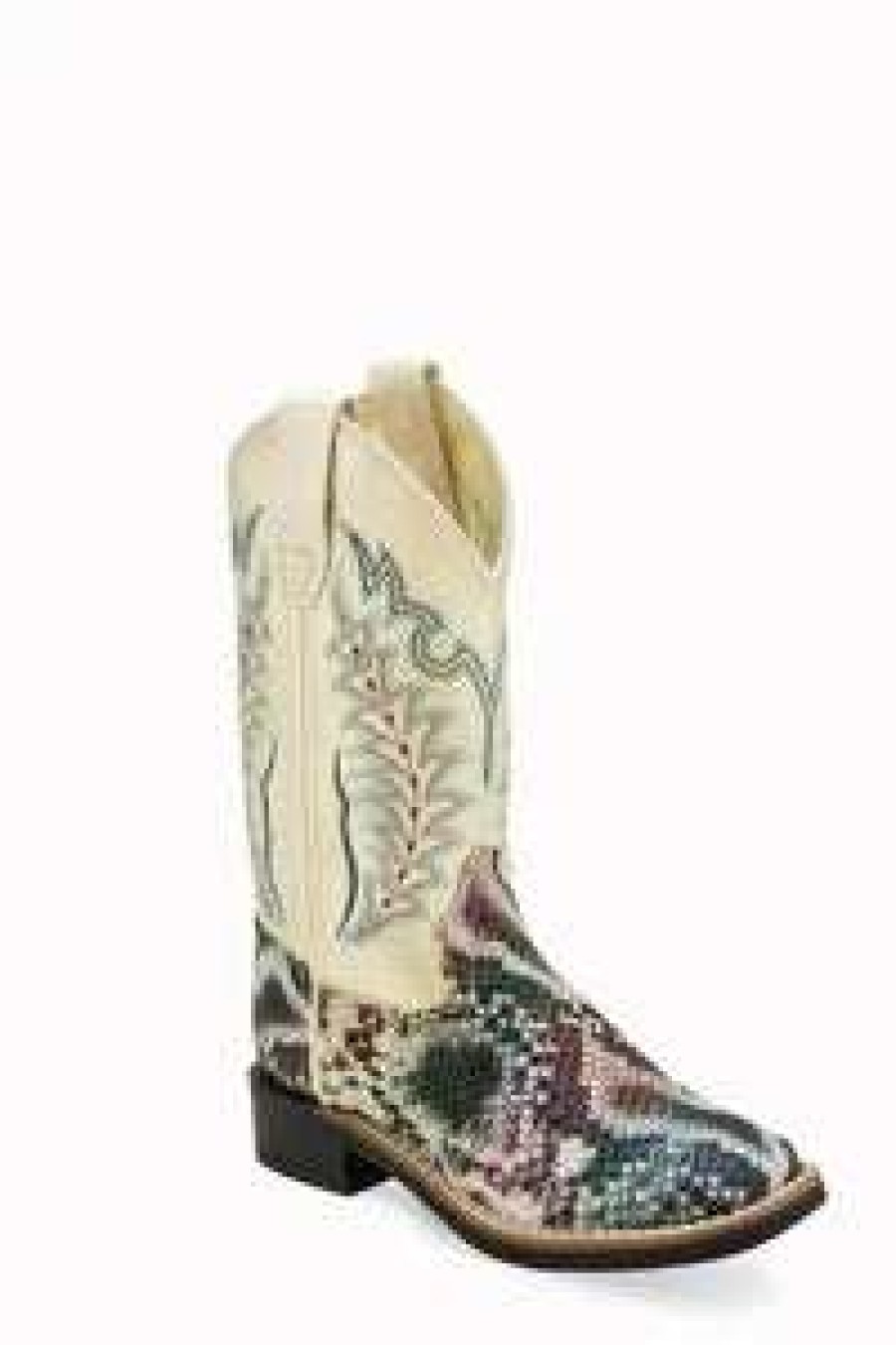 Kids : Girls : Shoes & Boots * | Old West' Children'S Broad Square Toe Multi / Cream