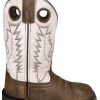 Kids : Girls : Shoes & Boots * | Smoky Mountain Boots 'Smoky Mountain' Children'S Drifter Western Square Toe Brown Distress / Antique White