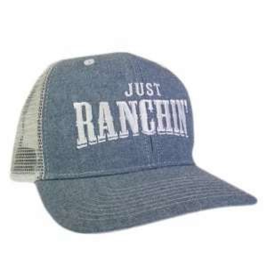 Men : Accessories : Hats & Gloves * | Dale Brisby' Men'S Just Ranchin Meshback Cap Denim