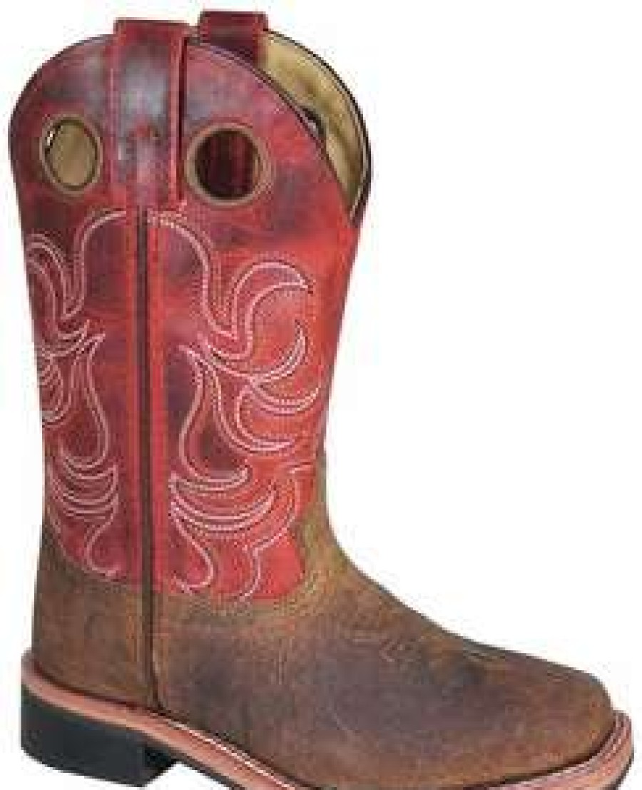 Kids : Girls : Shoes & Boots * | Smoky Mountain Boots 'Smoky Mountain' Children'S Jesse Western Square Toe Brown / Burnt Apple