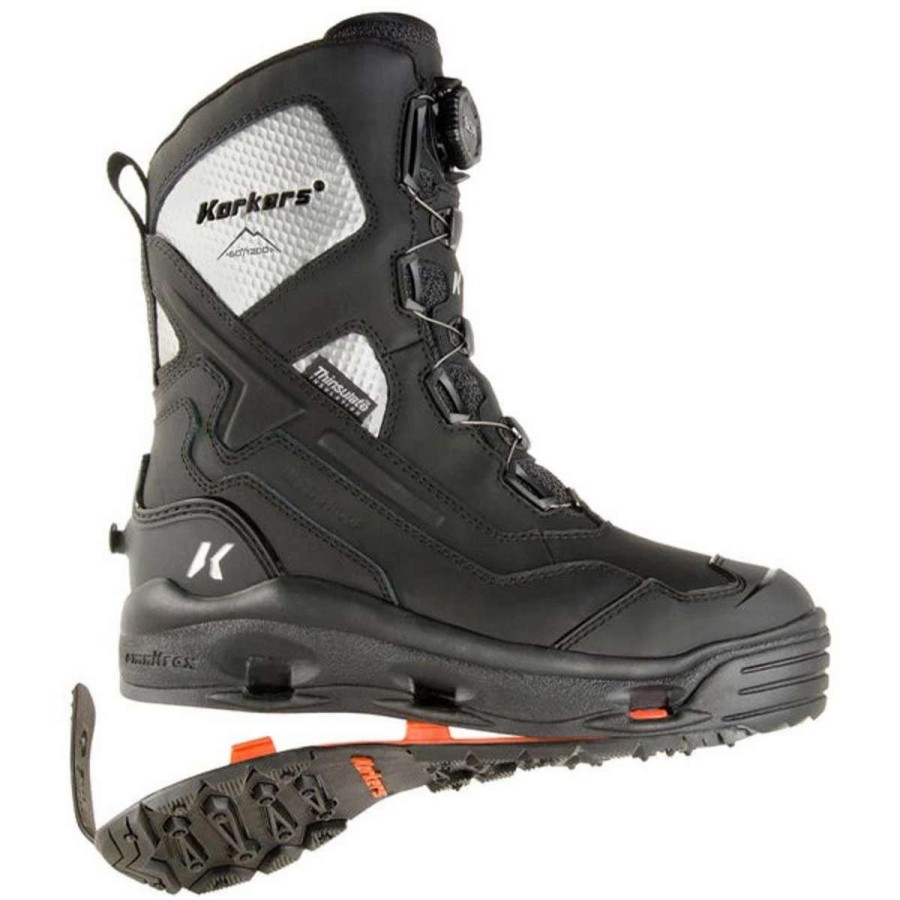 Men : Shoes & Boots : Casual & Dress * | Korker'S Products, Llc 'Korkers' Men'S Polar Vortex 1200Gr Snow/Ice Trec Soles Black