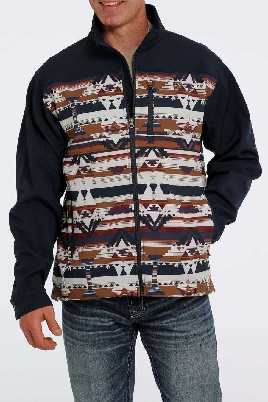 Men : Clothing : Outerwear * | Cinch' Men'S Bonded Jacket Navy Aztec