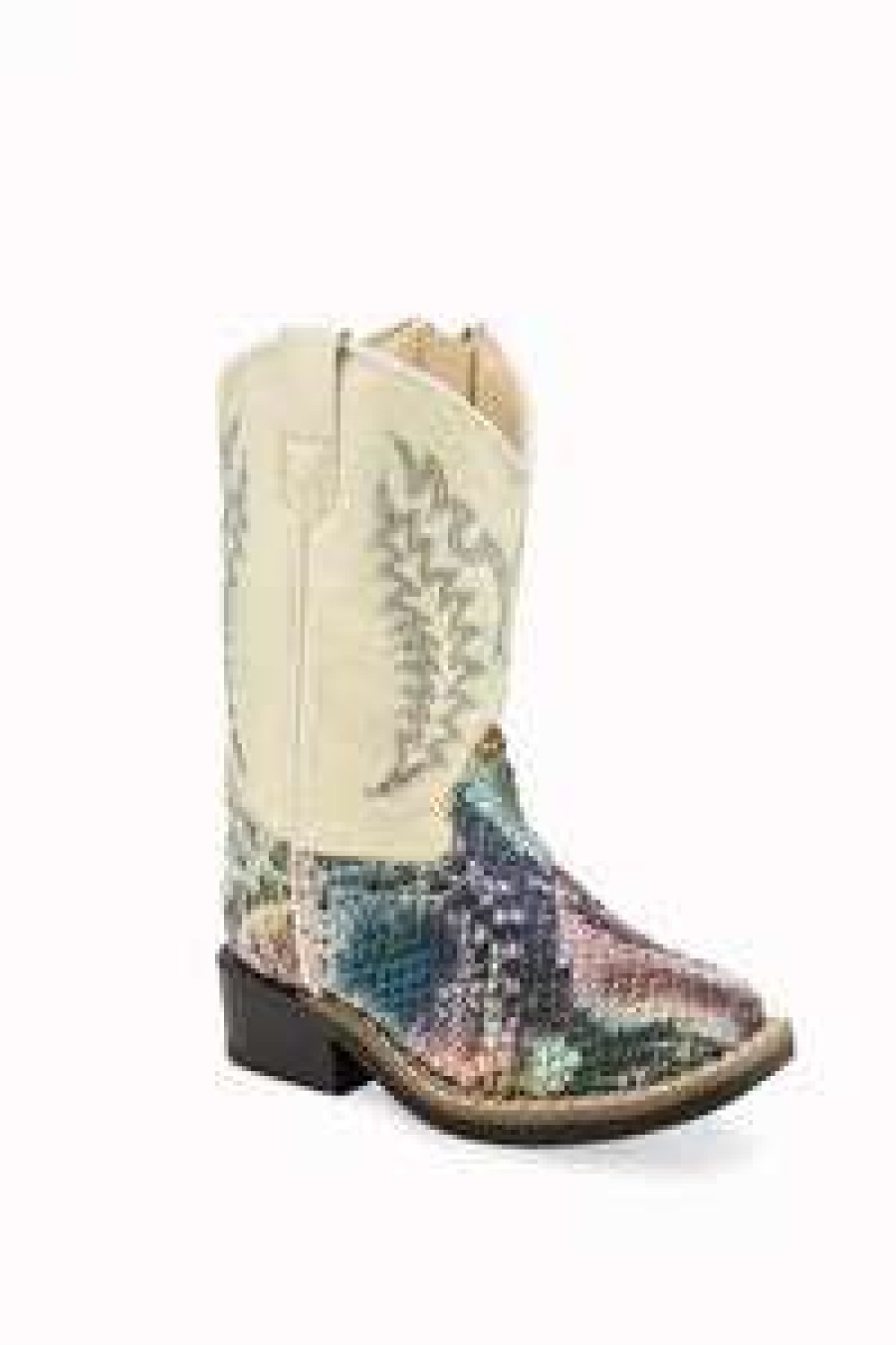 Kids : Girls : Shoes & Boots * | Old West' Toddler Broad Square Toe Multi / Cream