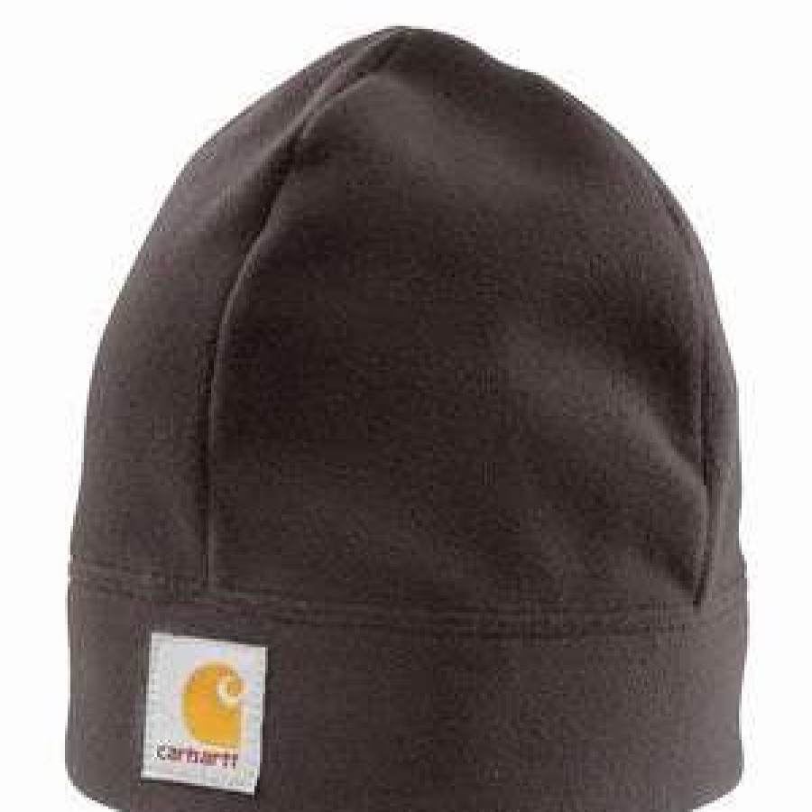 Men : Accessories : Hats & Gloves * | Carhartt' Fleece Beanie Dark Brown