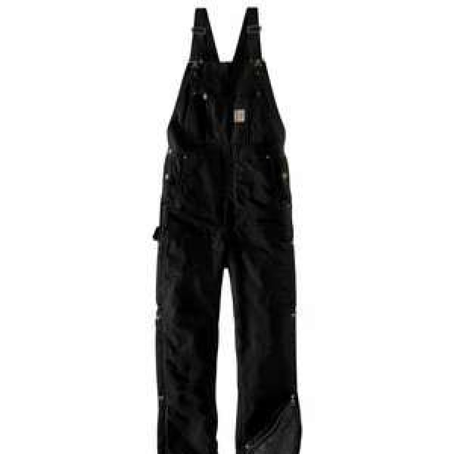 Men : Clothing : Outerwear * | Carhartt' Men'S Loose Fit Firm Duck Insulated Bib Overall Black