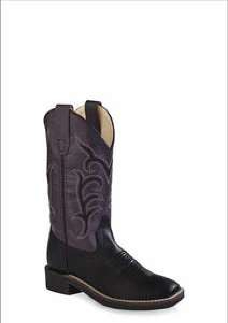 Kids : Girls : Shoes & Boots * | Old West' Child'S Western Square Toe Black / Grey