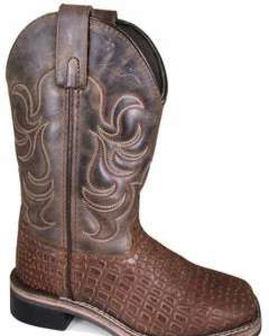 Kids : Girls : Shoes & Boots * | Smoky Mountain Boots 'Smoky Mountain' Children'S Western Square Toe Brown / Brown