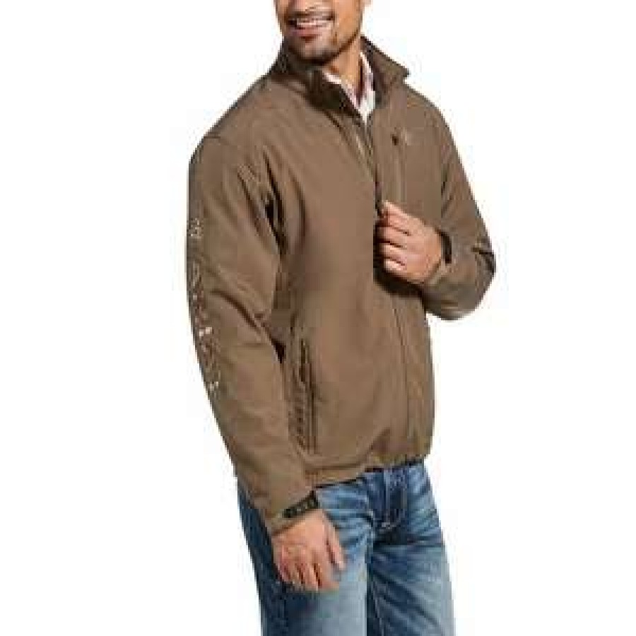 Men : Clothing : Outerwear * | Ariat' Men'S Logo 2.0 Softshell Jacket Morel