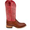 Men : Shoes & Boots : Casual & Dress * | Anderson Bean' Men'S 13 Horsepower Top Hand Western Square Toe Brandy Caiman Belly / Red Sinsation