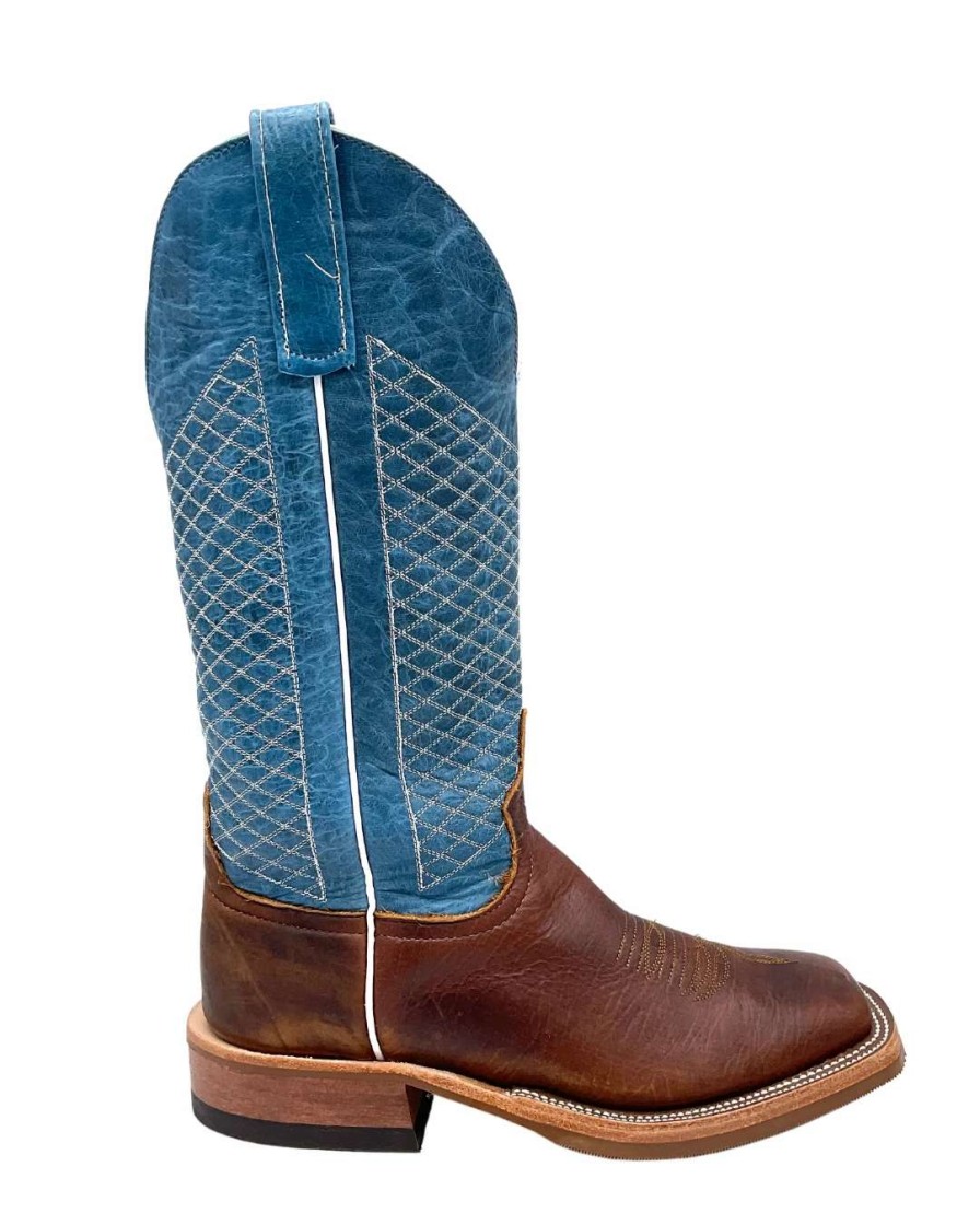 Men : Shoes & Boots : Casual & Dress * | Anderson Bean' Men'S 13 Western Square Toe Bison / Blue Lava