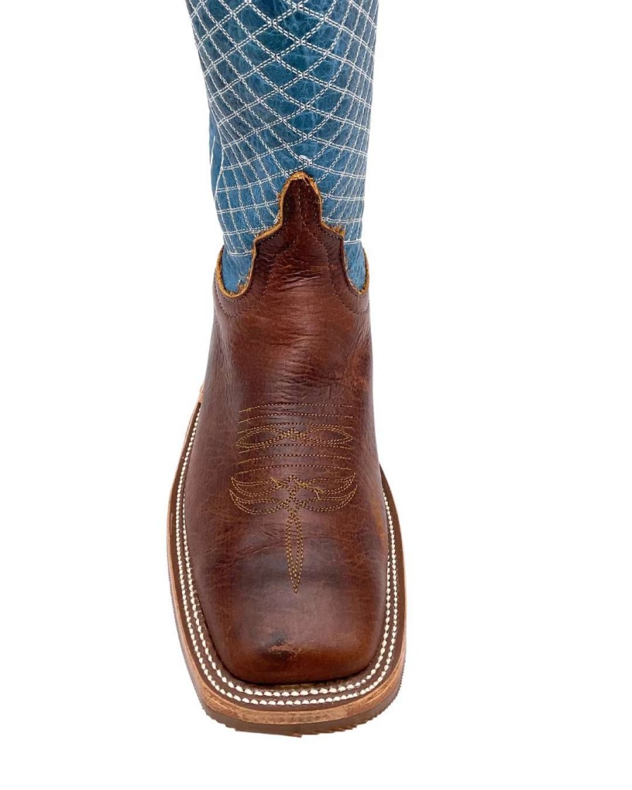 Men : Shoes & Boots : Casual & Dress * | Anderson Bean' Men'S 13 Western Square Toe Bison / Blue Lava