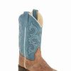 Kids : Girls : Shoes & Boots * | Old West' Children'S Western Square Toe Brown / Sky Blue