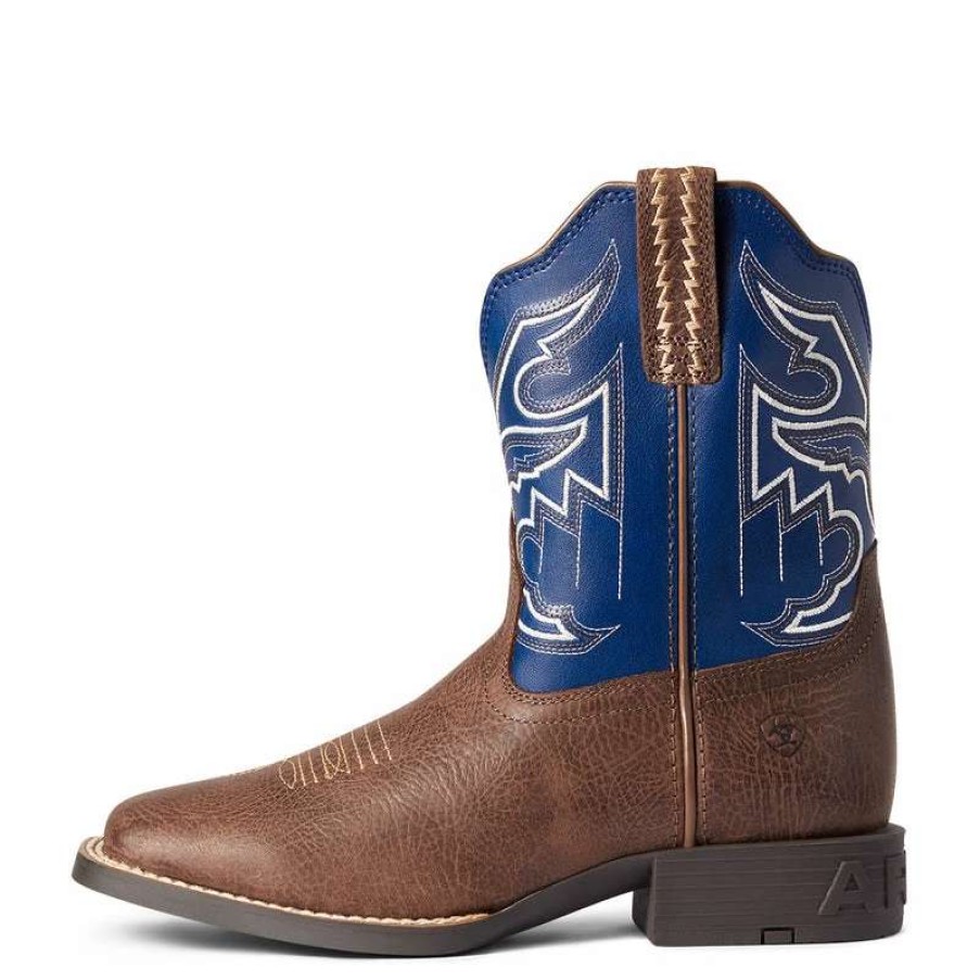 Kids : Girls : Shoes & Boots * | Ariat' Youth 8 Sorting Pen Western Square Toe Chocolate / Navy