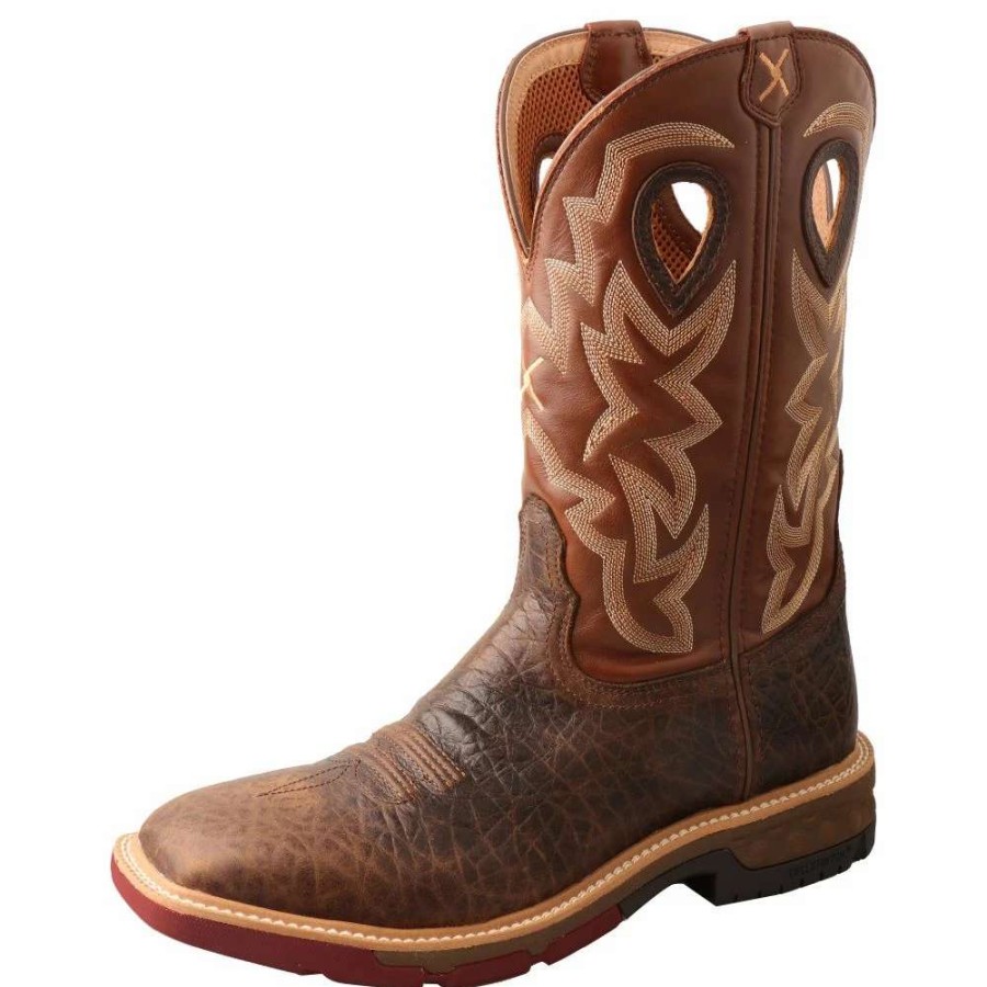 Men : Shoes & Boots : Casual & Dress * | Twisted X Boots 'Twisted X' Men'S 12 Cellstretch Wp Western Square Toe Smokey Chocolate / Spice