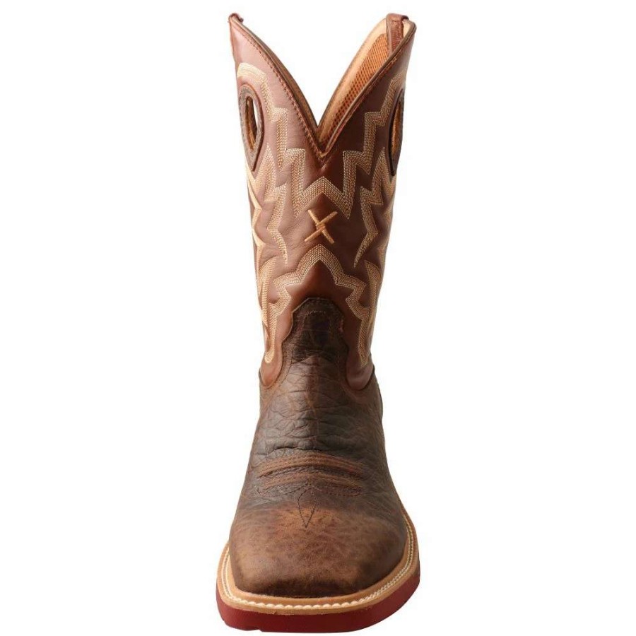 Men : Shoes & Boots : Casual & Dress * | Twisted X Boots 'Twisted X' Men'S 12 Cellstretch Wp Western Square Toe Smokey Chocolate / Spice